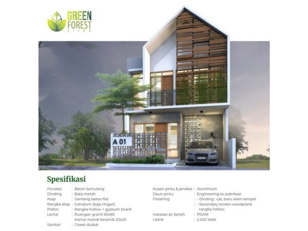 spesifikasi rumah Cluster Green Forest